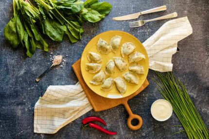 Pierogi bobowskie ze Szpinakiem i Fetą