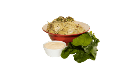 Pierogi bobowskie ze szpinakiem i Fetą